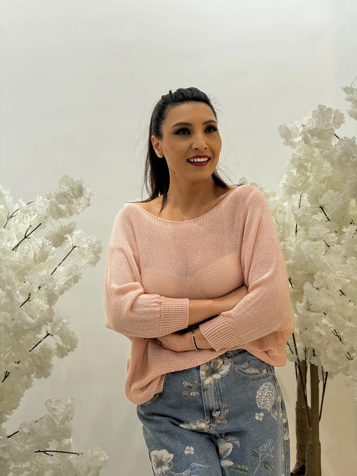 Bluza dama roz cu fundița la spate [3]