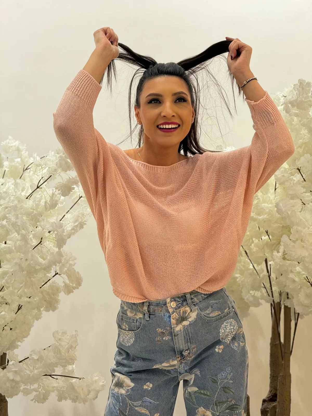 Bluza dama roz cu fundița la spate [2]