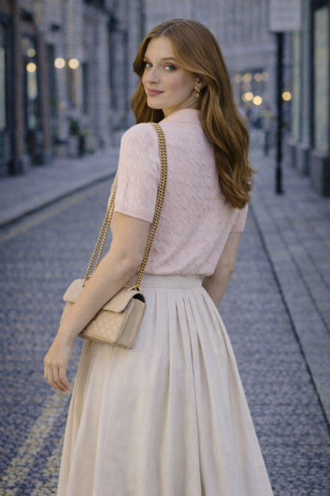 Bluza dama roz somon cu guler si ursulet [3]