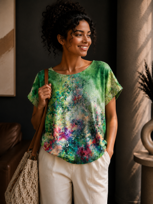 Bluza dama verde cu imprimeu Picasso [2]