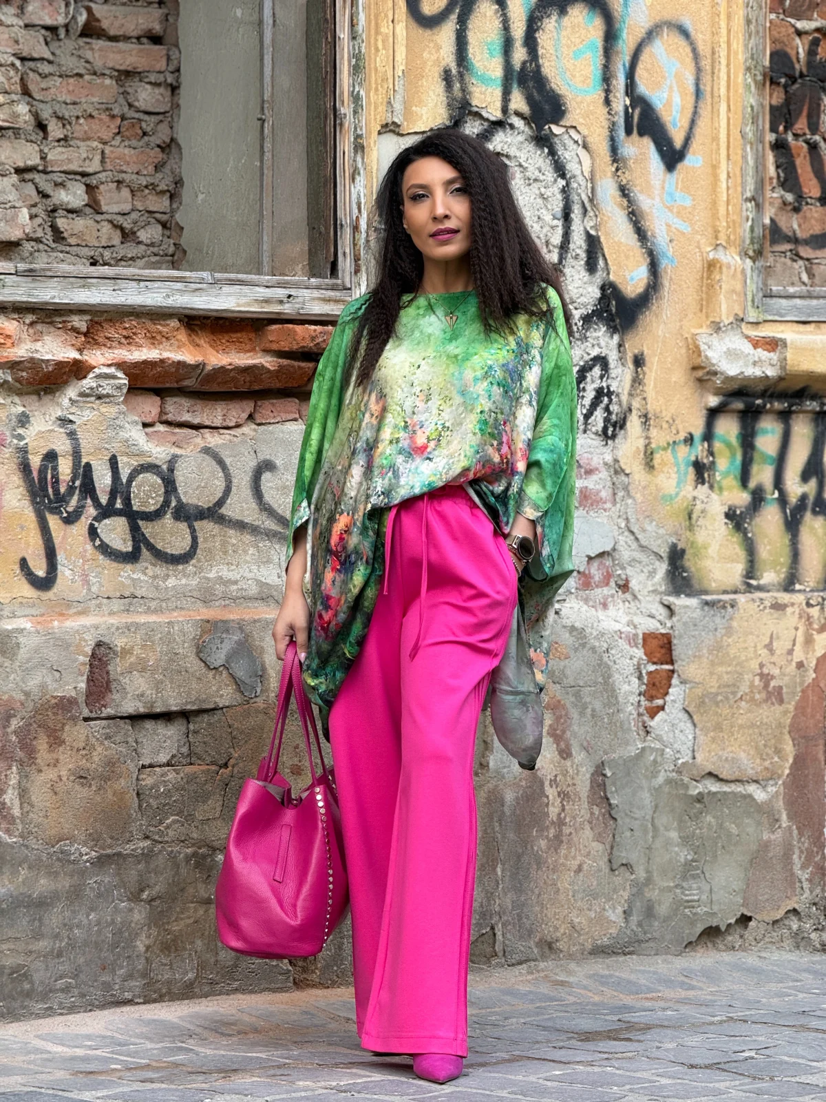 Bluza dama verde in colturi cu imprimeu Picasso [4]