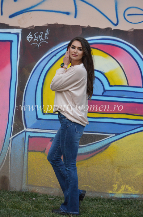 Bluza din catifea cu imprimeu diamant [4]