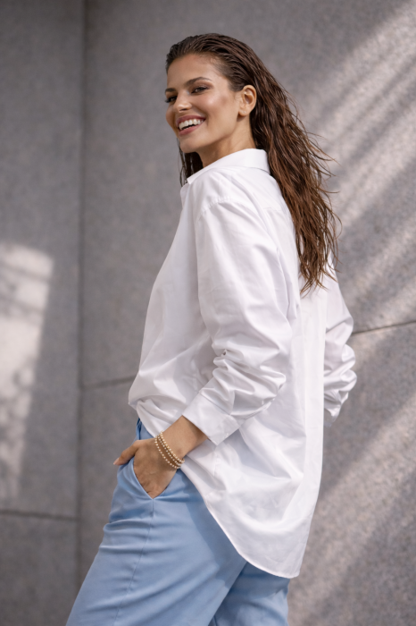 Camasa dama alba cu colibri roz brodat [2]