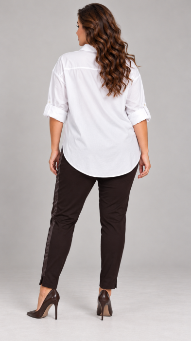 Camasa dama alba oversize cu imprimeu floare multicolora oversize [4]