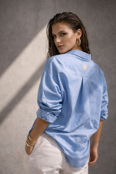 Camasa dama bleu din bumbac [6]