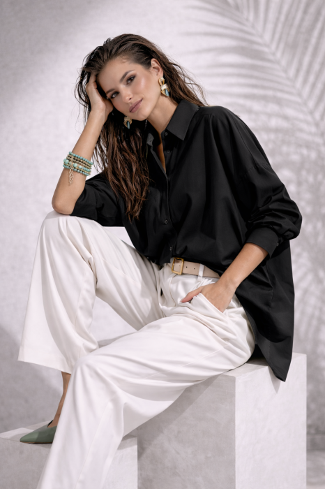 Camasa dama neagra din bumbac [5]