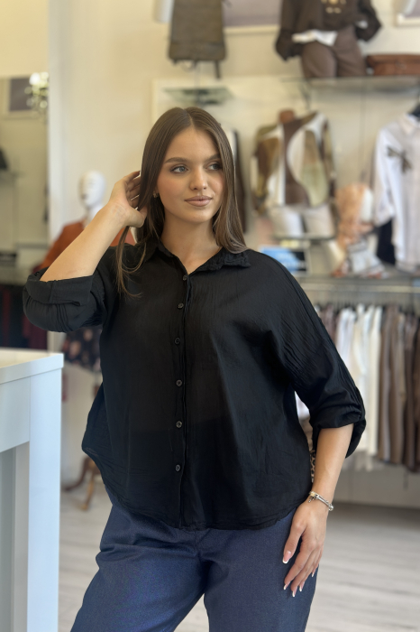 Camasa dama neagra din bumbac