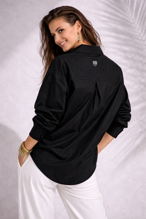 Camasa dama neagra din bumbac [6]