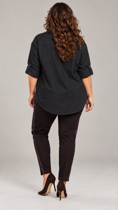 Camasa dama neagra oversize cu imprimeu doua papadii mari [4]