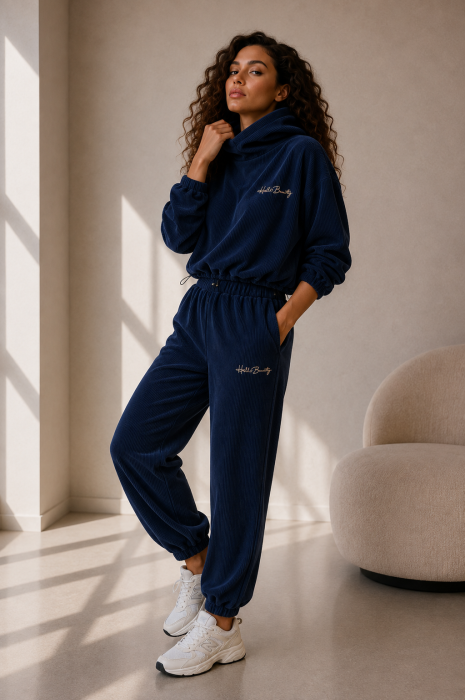 Compleu dama sport bleumarin din catifea [2]