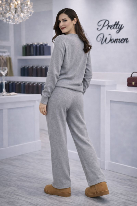 Compleu dama gri tricotat [2]