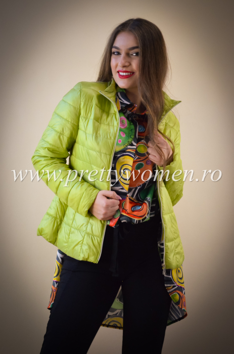 Geaca verde fistic cu dungi si patrate [3]