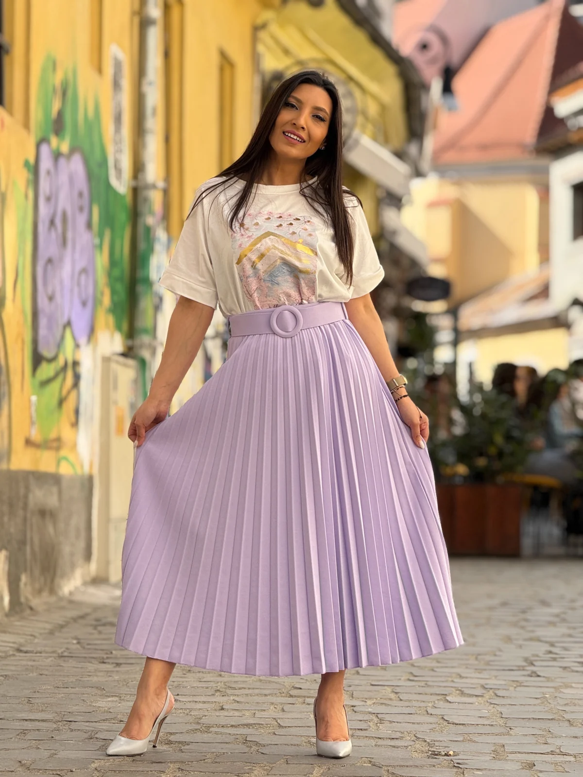 Fusta lunga mov plisata [2]