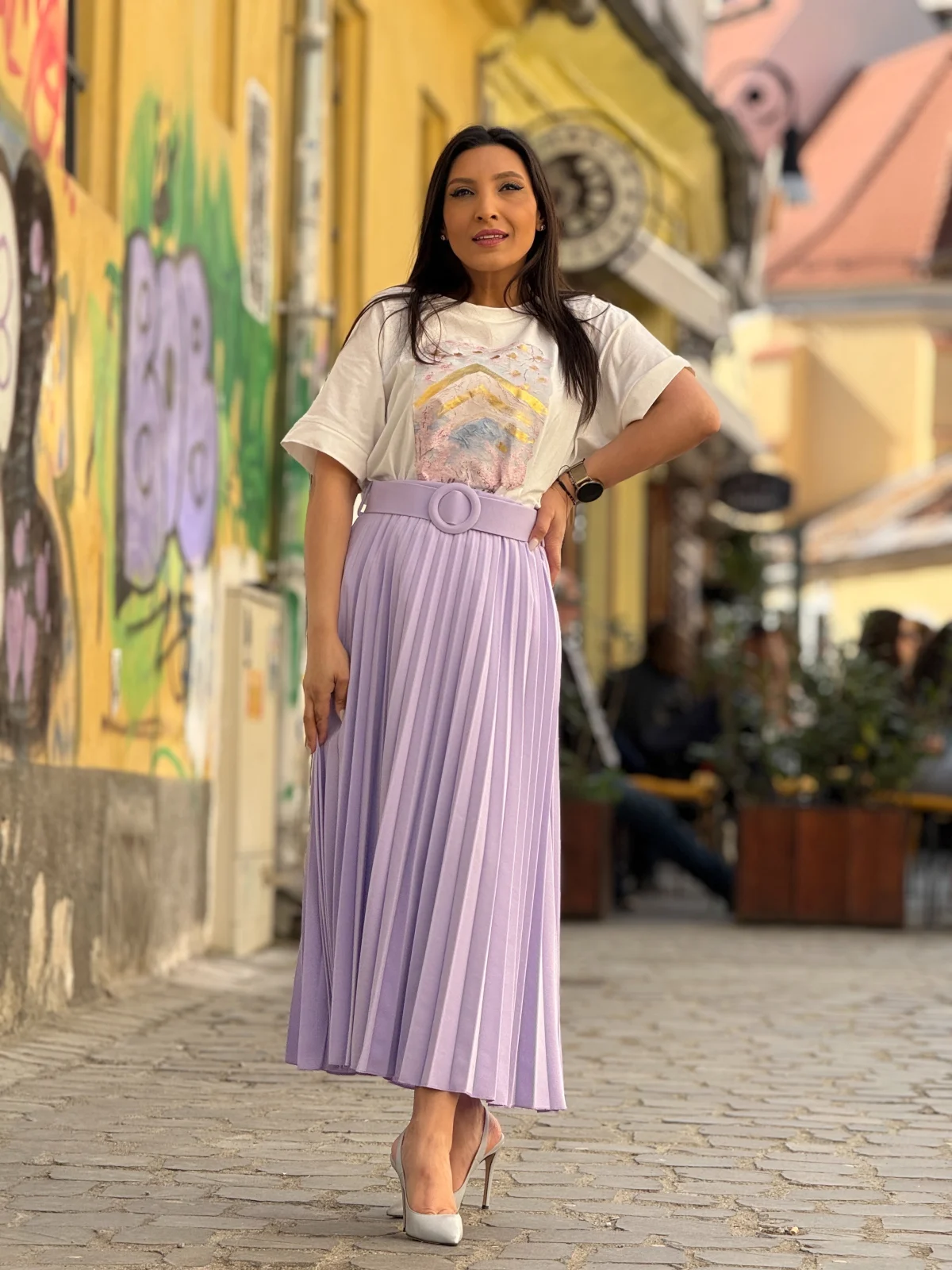 Fusta lunga mov plisata [7]