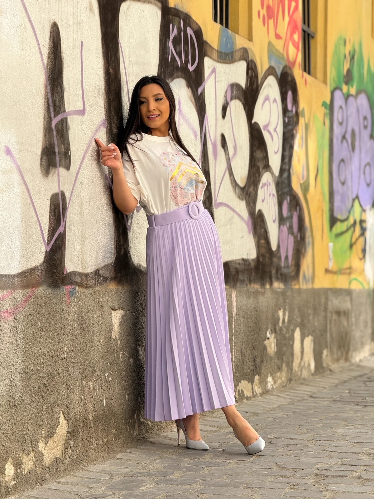 Fusta lunga mov plisata [3]