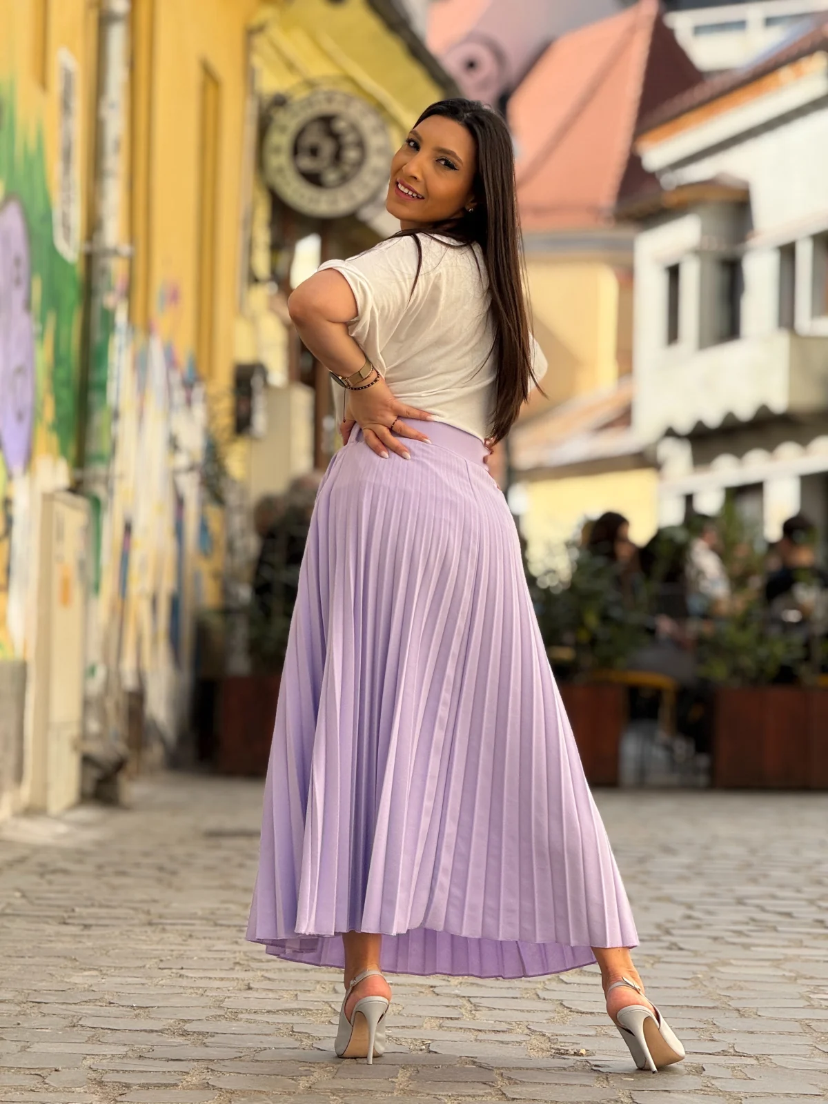 Fusta lunga mov plisata [6]