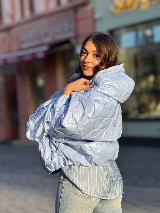 Geaca dama albastra tip fluture [2]