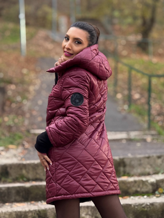 Geaca lunga bordo cu emblema [3]