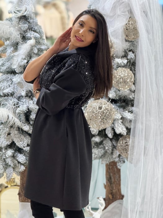 Jacheta dama neagra cu paiete [4]