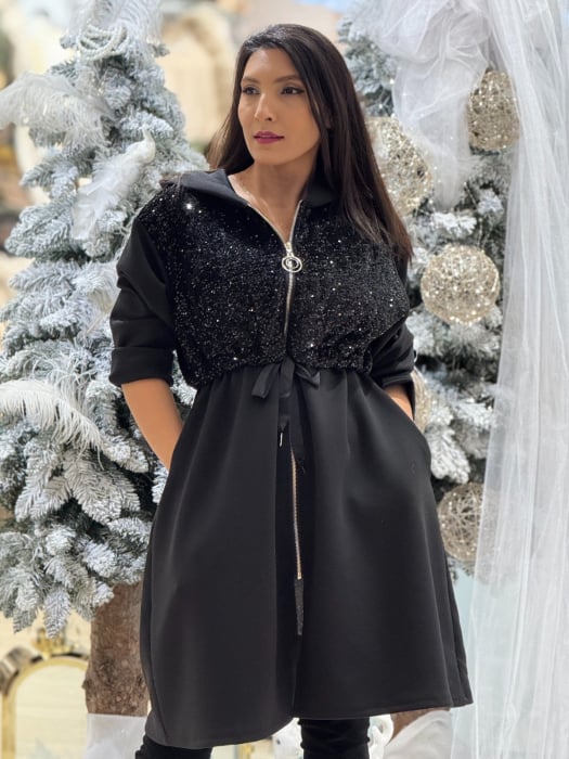 Jacheta dama neagra cu paiete [2]