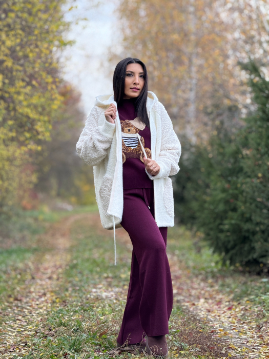 Jacheta dama scurta cu gluga si buzunare [4]