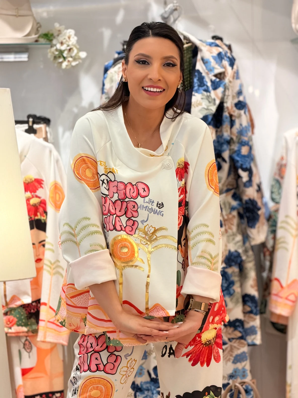 Jacheta dama scurta cu imprimeu Frida [2]