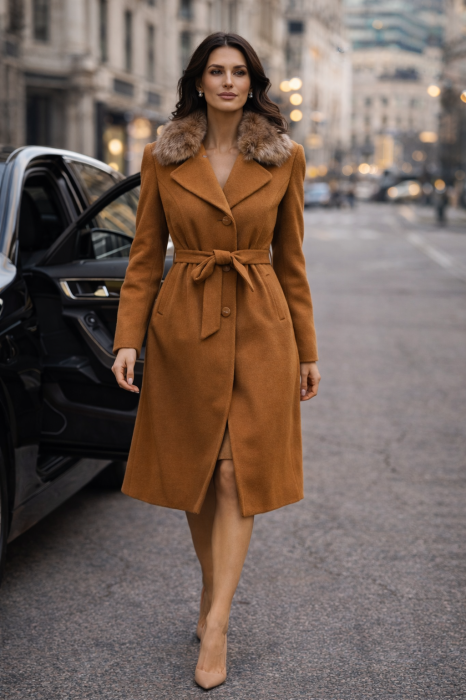 Palton dama elegant maro aramiu [2]