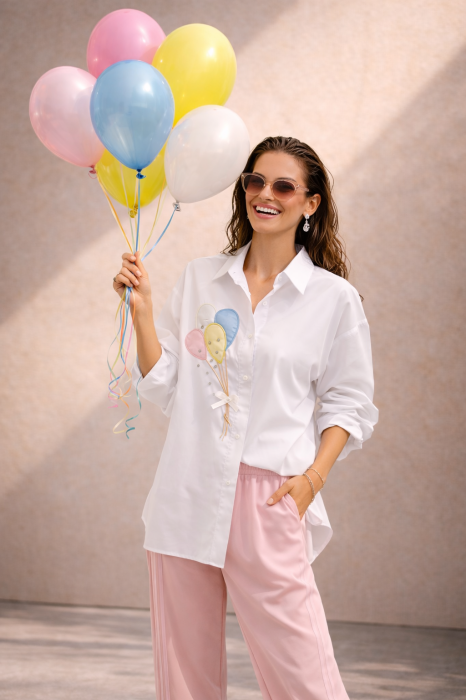 Pantaloni dama roz pastel drepti cu elastic si snur in talie - Pretty Women [5]