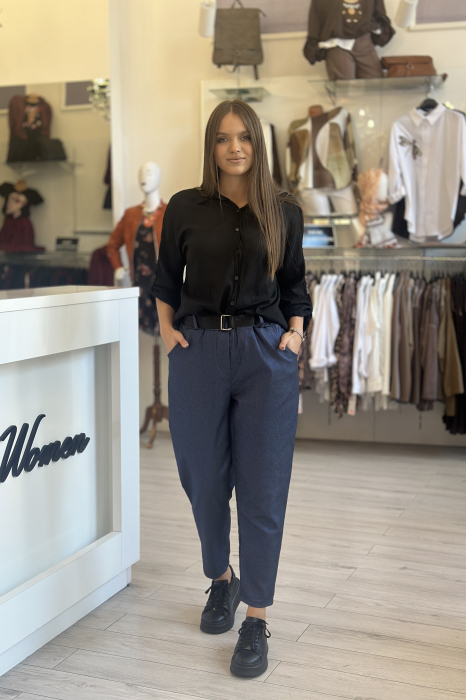 Pantaloni jeansi dama cu irizatie metalica [2]