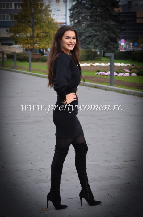Rochie casual tricotata si curea in talie [3]