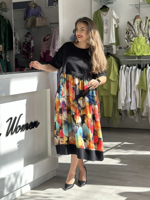 Rochie neagra cu imprimeu mozaic [3]