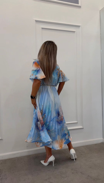 Rochie plisata bleo cu maneci clopot [2]