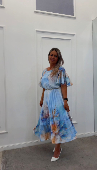 Rochie plisata bleo cu maneci clopot [3]