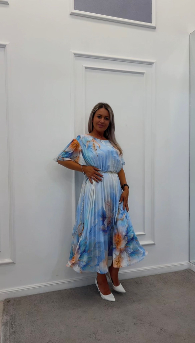 Rochie plisata bleo cu maneci clopot [5]