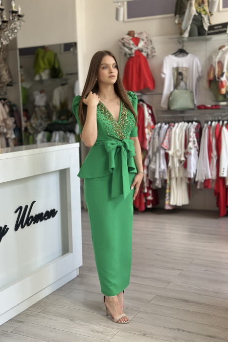 Rochie verde cu anchior și pietricele [3]