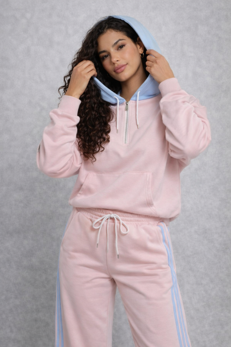 Trening dama roz cu gluga bleu [4]