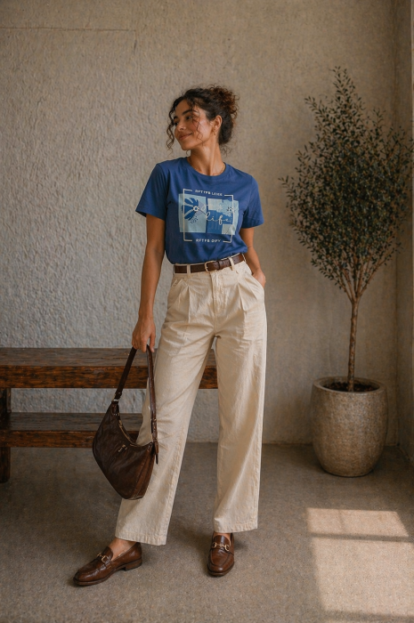 Tricou dama albastru cu imprimeu floral albastru [2]