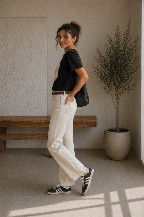 Tricou dama negru cu imprimeu floral galben [3]