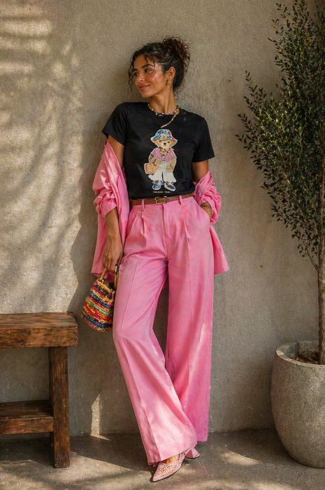 Tricou dama negru cu imprimeu ursulet - Holiday Time [4]