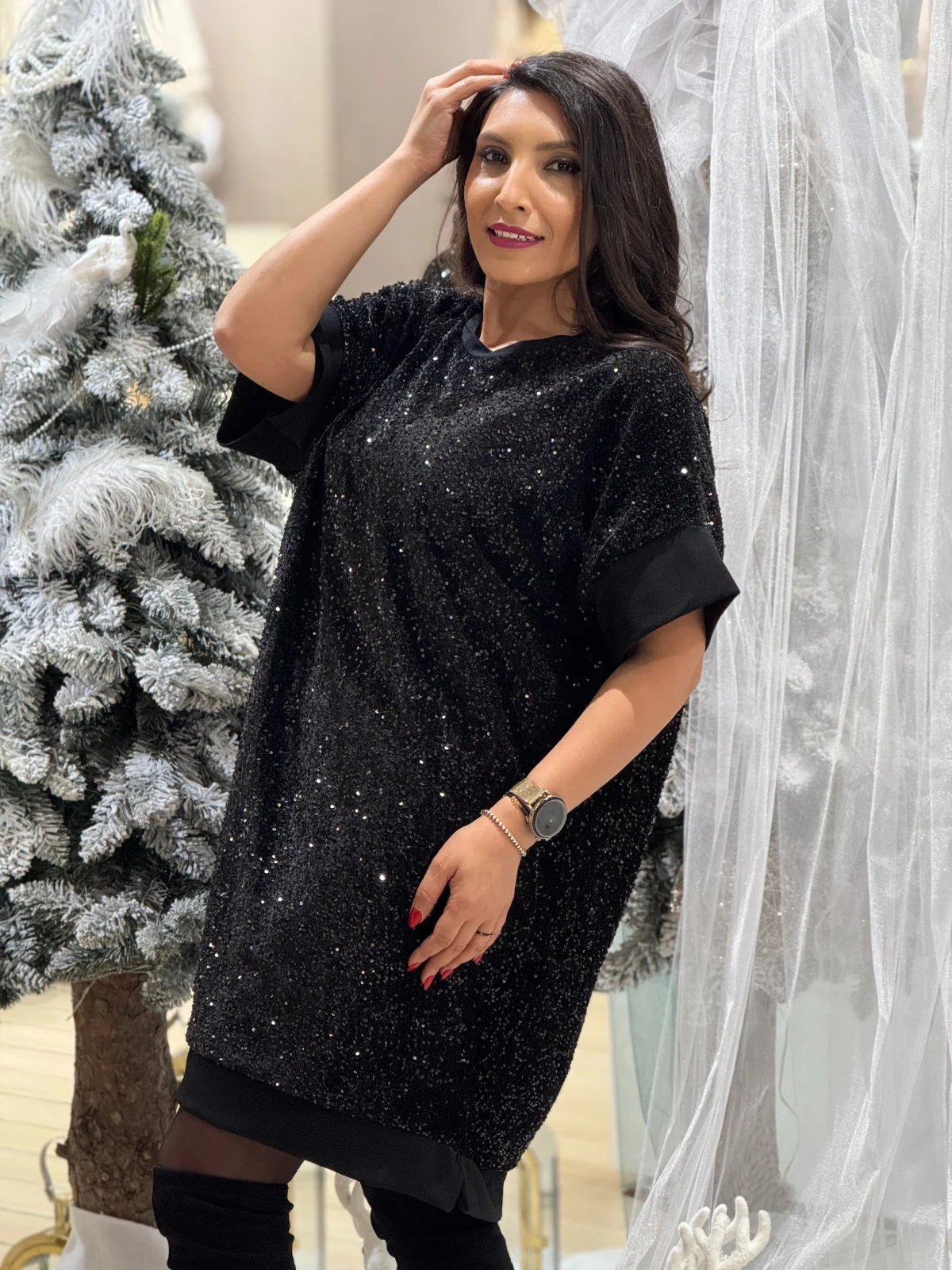 Tunica cu paiete si maneca scurta [3]