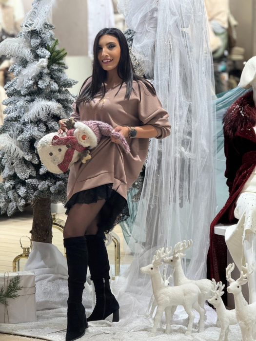 Tunica dama bej cu anchior si pietricele aplicate [7]