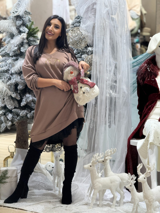 Tunica dama bej cu anchior si pietricele aplicate [6]