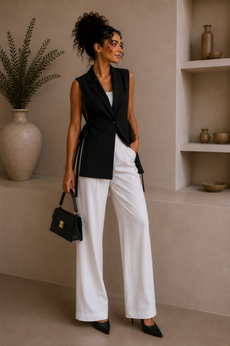 Vesta dama neagra cu cordon in lateral [3]