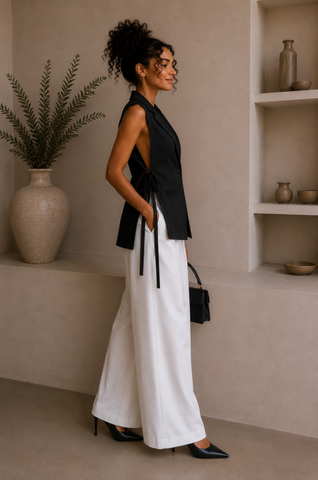 Vesta dama neagra cu cordon in lateral [2]