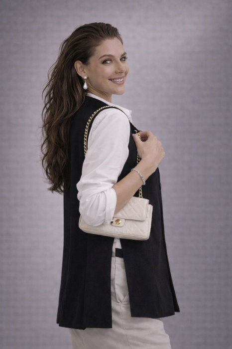 Vesta dama neagra cu inchidere laterala prin nasturi [4]