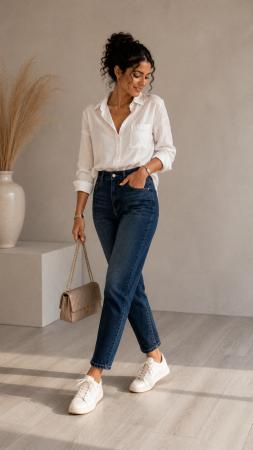 Pantaloni si blugi - Blugi dama din denim cu buzunare la spate