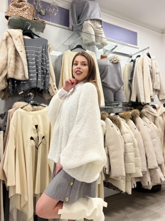 Bluza dama alba tricotata cu anchior [1]