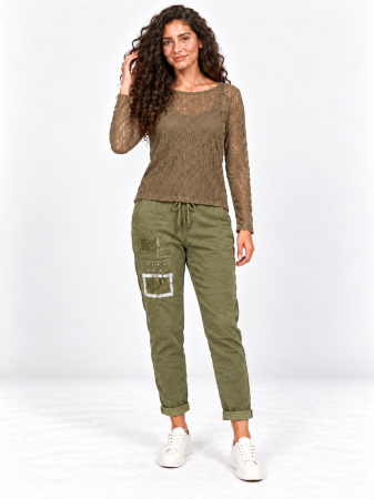 Colectia NOUA - Bluza dama bej din dantela