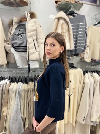 Bluza dama bleumarin cu ursulet cu fular si caciula [1]