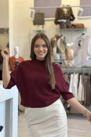 Bluza dama bordo stil fluture [1]